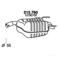 Задний глушитель PEDOL 015760 64F6 8JB 1437713989