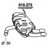 Задний глушитель PEDOL 1437714014 010273 8F5Y 8PQ