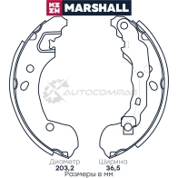 Тормозные колодки барабанные Nissan Micra III 03-, Note I 06-, Renault Clio III 05- MARSHALL G2Q ODCX 1437232829 M2520227 - Изображение 1