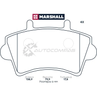 Тормозные колодки дисковые Opel Movano A 98-, Renault Master II 98- MARSHALL 1437232869 M2623613 T6XGVL K