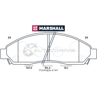 Тормозные колодки дисковые Great Wall Hover H6 13-, Isuzu D-Max I 02-, Elf 03- MARSHALL 1437232823 M2624370 W 67SR - Изображение 1