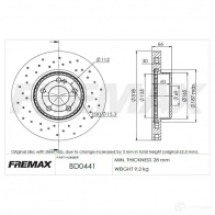 Тормозной диск FREMAX bd0441 1425083184 QL50 Y