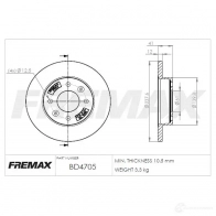 Тормозной диск FREMAX NS DCE bd4705 2887050