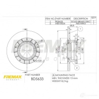 Тормозной диск FREMAX 2887302 PTX DN bd5633