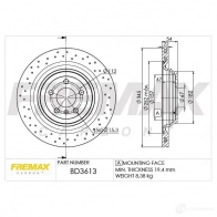 Тормозной диск FREMAX DGL 414I bd3613 2886782
