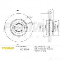 Тормозной диск FREMAX bd5158 I0T W2S 2887168