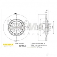 Тормозной диск FREMAX I9MBZ N 2886668 bd3306