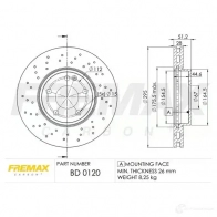 Тормозной диск FREMAX K Z7Z6B bd0120 2886117