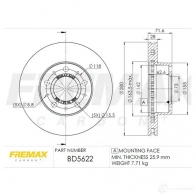 Тормозной диск FREMAX BY WCEAV 2887296 bd5622