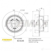 Тормозной диск FREMAX BD7 AGTW 2887015 bd4648