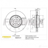 Тормозной диск FREMAX 2886118 W3 MPA bd0121