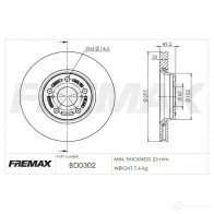 Тормозной диск FREMAX bd0302 2886149 3L5VZ LX