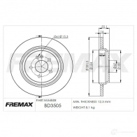 Тормозной диск FREMAX M 9NWR 2886739 bd3505
