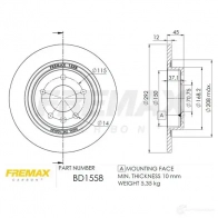 Тормозной диск FREMAX 2886345 bd1558 YEU QI