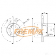 Тормозной диск FREMAX Bmw 3 (E92) 5 Купе 2.5 323 i 177 л.с. 2006 – 2008 bd3405 Y2 6ZN8D