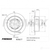 Тормозной диск FREMAX 2887680 HB 3IW4 bd8677