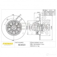 Тормозной диск FREMAX 2886838 bd4023 QH JWUJ - Изображение 2