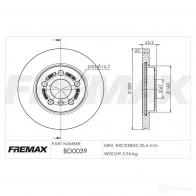 Тормозной диск FREMAX bd0039 RKNL LAB 2886093