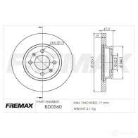 Тормозной диск FREMAX 2886184 0F275 MM bd0560
