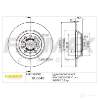 Тормозной диск FREMAX bd5642 5U 6SQ 2887309