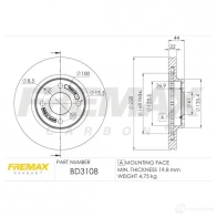 Тормозной диск FREMAX 4O7 C34 2886618 bd3108