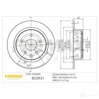 Тормозной диск FREMAX 0 78OL bd2931 2886577