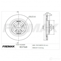Тормозной диск FREMAX B JB97 bd7368 2887579