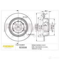 Тормозной диск FREMAX KUB FEDU 2886101 bd0058
