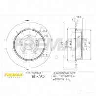 Тормозной диск FREMAX KNZU4 A bd6052 2887360