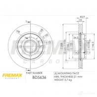 Тормозной диск FREMAX bd5636 CMSJ H 2887303