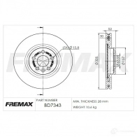 Тормозной диск FREMAX O Y2FS bd7343 2887563