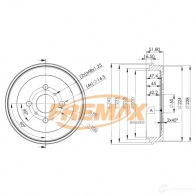 Тормозной барабан FREMAX Toyota Prius (XW20) 2 2003 – 2009 bd4445 0B0L 2