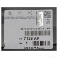 Оригинальный подкрылок передний правый Jumpy Expert CITROEN/PEUGEOT R 0HEX 27001902 7136AP - Изображение 2