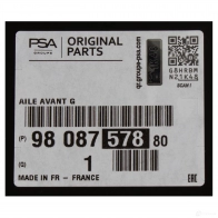 Оригинальное переднее левое крыло Jumpy Expert CITROEN/PEUGEOT YG5 ZF 9808757880 1438177556 - Изображение 3