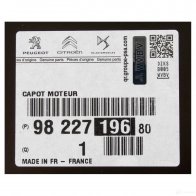 Капот CITROEN/PEUGEOT 1R8RJZ U 9822719680 1208097212 - Изображение 2