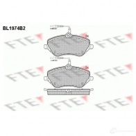 Тормозные колодки дисковые, комплект FTE 605103 24174 BL1974B2 2413 3