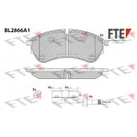 Тормозные колодки дисковые, комплект FTE Volkswagen Crafter (SZ) 2 Грузовик 2.0 TDI 4motion 177 л.с. 2017 – 2025 U Q6J4 BL2866A1