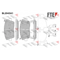 Тормозные колодки дисковые, комплект FTE 6 VLH7 Kia Stinger (CK) 1 Хэтчбек 2.0 T GDI 4WD 197 л.с. 2018 – 2025 BL2945A1