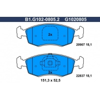 Тормозные колодки дисковые, комплект GALFER B1.G102-0805.2 Fiat Strada EXNA7L T