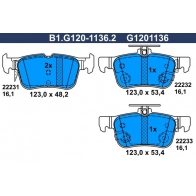 Тормозные колодки дисковые, комплект GALFER Ford Mondeo 5 (CNG, CF) Универсал 1.6 TDCi 115 л.с. 2014 – 2024 XIRIE 4 B1.G120-1136.2