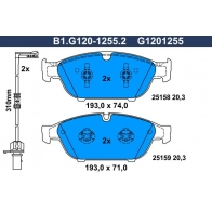 Тормозные колодки дисковые, комплект GALFER Audi A6 (C7) 4 2010 – 2018 LX51IR P B1.G120-1255.2