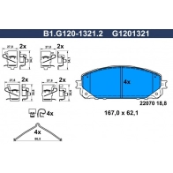 Тормозные колодки дисковые, комплект GALFER 1440635764 B1.G120-1321.2 5 6Q3R0