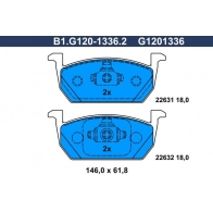 Тормозные колодки дисковые, комплект GALFER YMU T5 B1.G120-1336.2 Volkswagen Polo (AW, BZ) 6 2018 – 2020