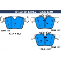 Тормозные колодки дисковые, комплект GALFER B1.G120-1349.2 NZEOX OG 1440635768