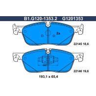 Тормозные колодки дисковые, комплект GALFER B1.G120-1353.2 1440635769 0ZKW F7J