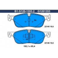 Тормозные колодки дисковые, комплект GALFER B1.G120-1353.2 Land Rover Discovery Sport 1 (L550) Внедорожник 2.0 P290 MHEV 4x4 290 л.с. 2020 – 2024 0ZKW F7J