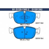 Тормозные колодки дисковые, комплект GALFER B1.G120-1362.2 4V RA9 1440635770