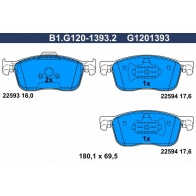 Тормозные колодки дисковые, комплект GALFER B1.G120-1393.2 6AX WVJ 1440635773