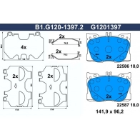 Тормозные колодки дисковые, комплект GALFER CW51 M Mercedes E-Class (C238) 5 Купе E 400 d 4-matic (238.323) 330 л.с. 2020 – 2024 B1.G120-1397.2