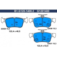 Тормозные колодки дисковые, комплект GALFER YGAI K 1440635775 B1.G120-1400.2